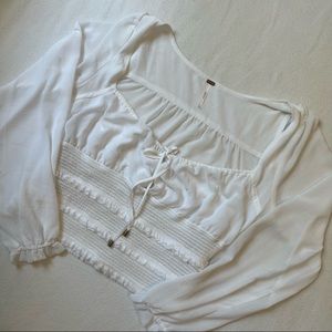 free people white cropped blouse 🤍